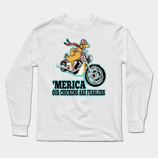 'Merica Chicken Motorcycle Long Sleeve T-Shirt